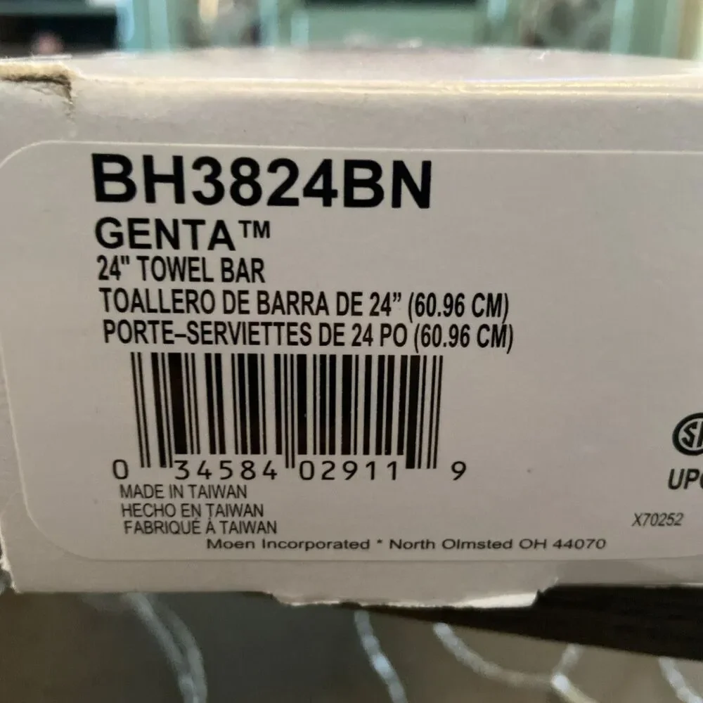 MOEN Genta 24 in. Towel Bar in Brushed Nickel BH3824BN - New Open Box - *READ!!
